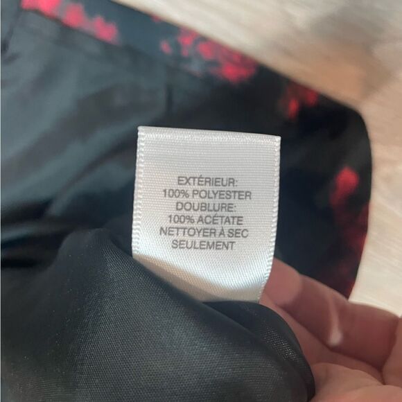 Lord & Taylor Red Black Draped Floral Skirt - Picture 7 of 7